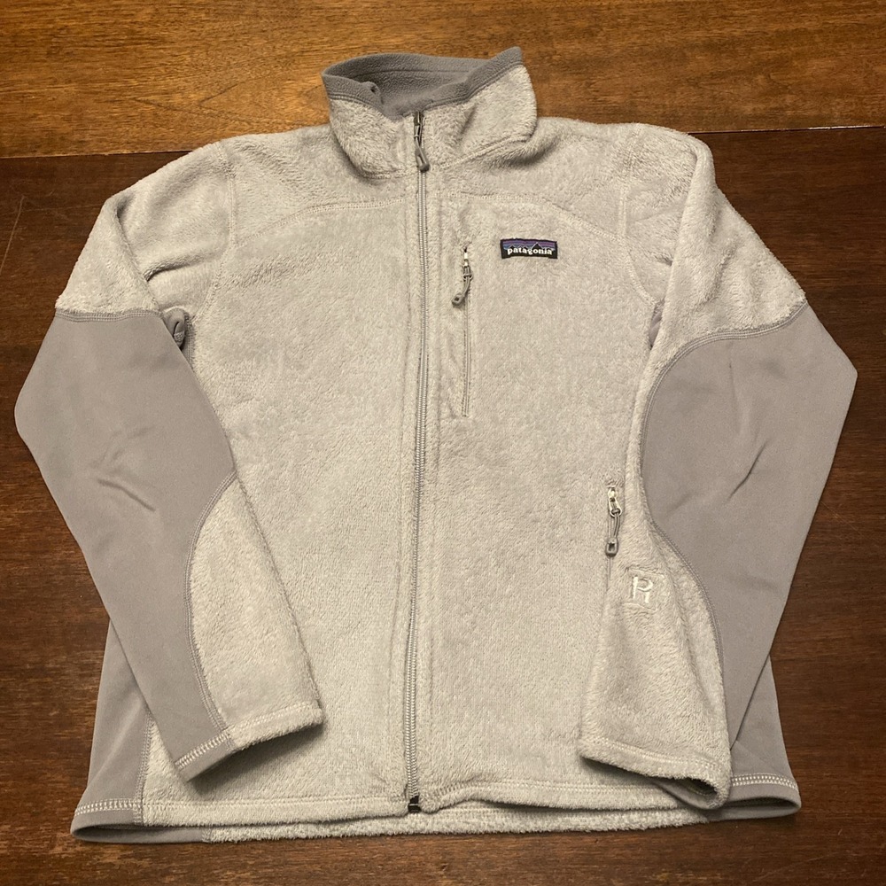 Patagonia Fleece Jacket Women's XSmall Gray Full Zip Windbreaker Paneled Sleeve
